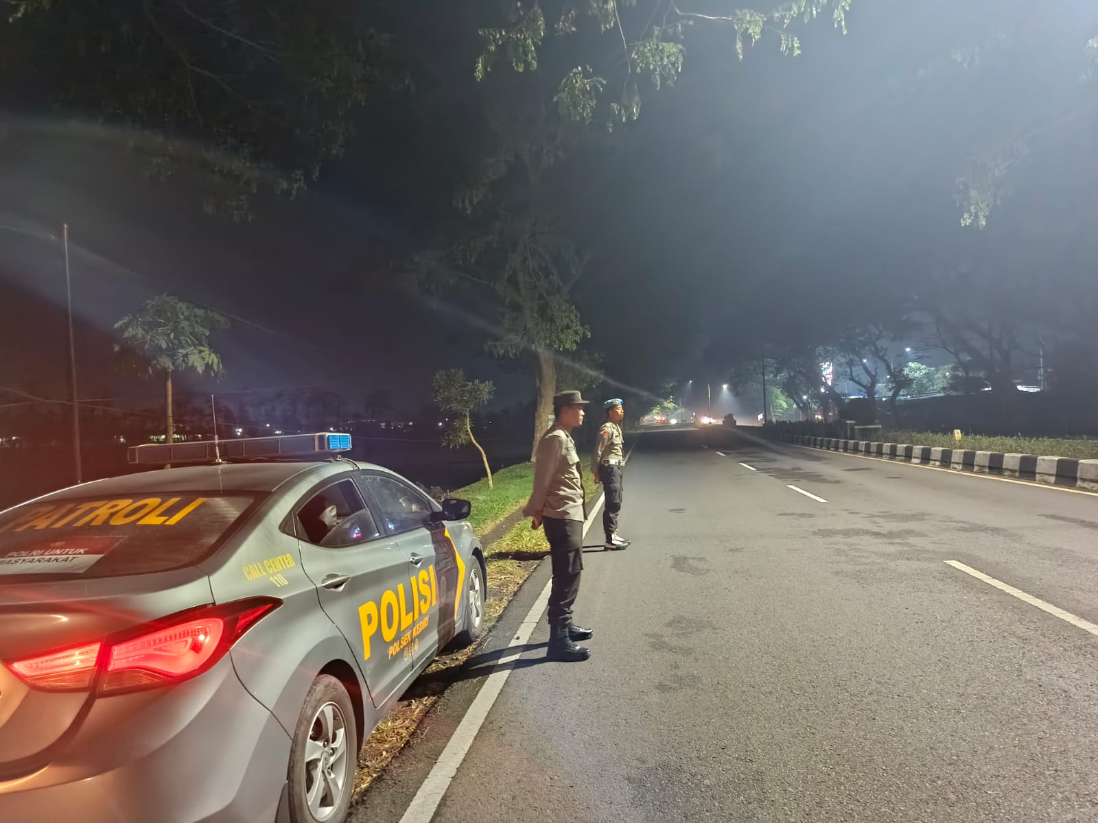 Tingkatkan Keamanan, Polsek Kediri Patroli Bypass BIL Antisipasi Kejahatan
