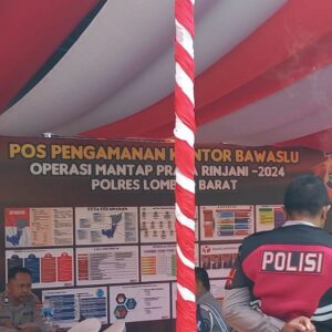 Patroli Kepolisian di BAWASLU Lombok Barat Amankan Pemilukada 2024