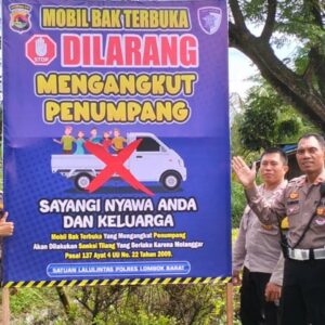Peningkatan Keselamatan Lalu Lintas di Lombok Barat: Spanduk Himbauan di Titik Rawan