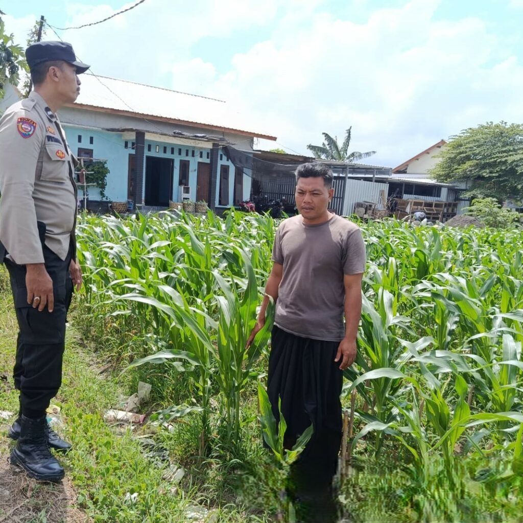 Bhabinkamtibmas Labuapi Dorong Pemanfaatan Lahan Kosong untuk Ketahanan Pangan